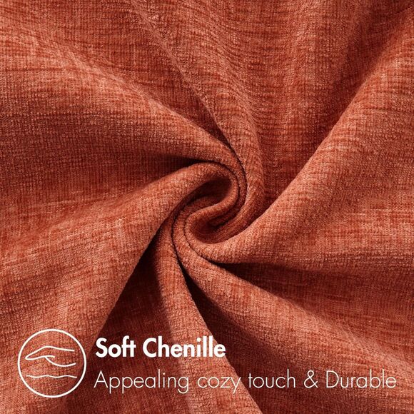 🧡 New MIULEE 18x18 Burnt Orange Chenille Throw Pillow Covers Set 2pc - Picture 2 of 7